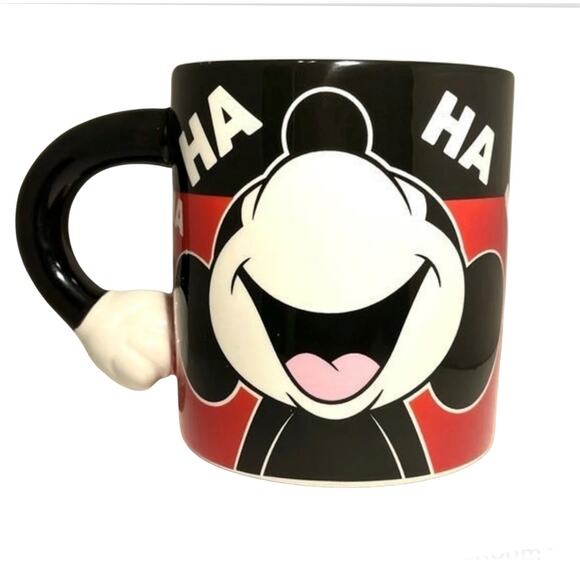 Disney Mickey Mouse Laughing Face w/Sculpted Handle Lg 20oz Mug - Picture 1 of 4